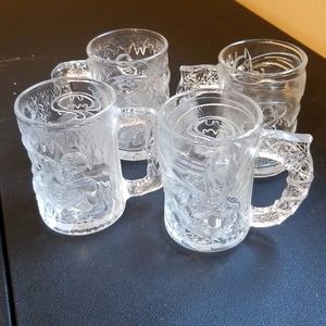 Vintage Batman 4Ever glass mugs